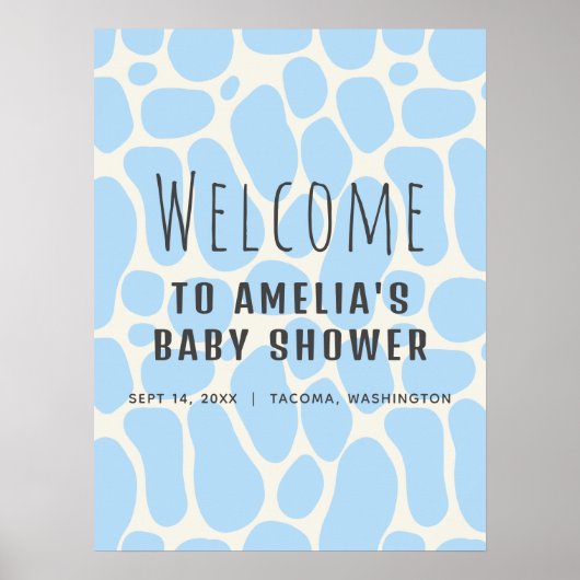 Schattigee Dinosaurus Spots Jongen Baby Welkomstbo Poster (Voorkant)