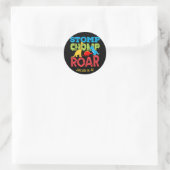 Schattigee Dinosaurus Stomp Chomp Roar Verjaardag  Ronde Sticker (Tas)