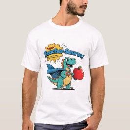 Schattigee Dinosaurus Superheld Teacher Gift T-shirt