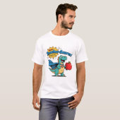 Schattigee Dinosaurus Superheld Teacher Gift T-shirt (Voorkant volledig)