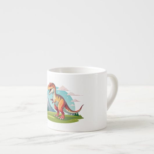 Schattigee  dinosaurus T Rex met Mountain Espresso Kop (Voorkant rechts)