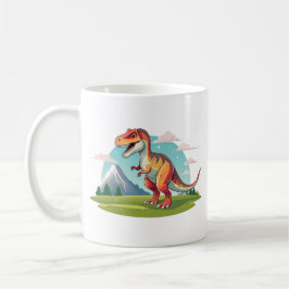 Schattigee dinosaurus T Rex met Mountain Koffiemok