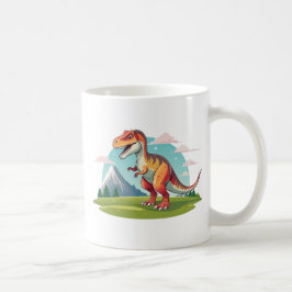 Schattigee dinosaurus T Rex met Mountain Koffiemok