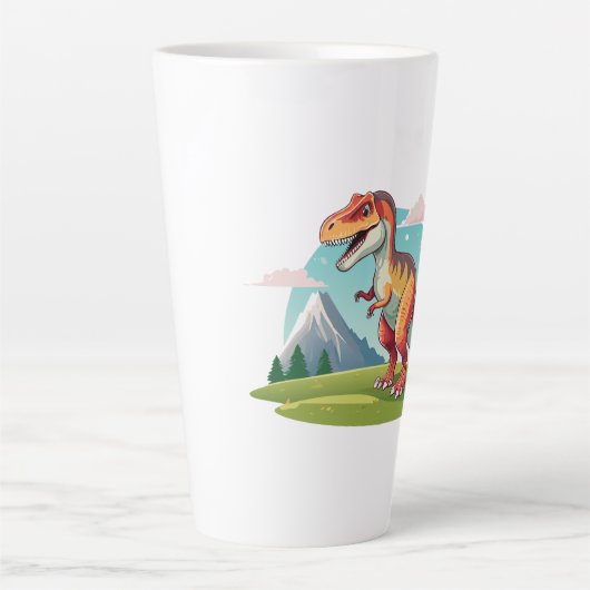 Schattigee  dinosaurus T Rex met Mountain Latte Mok (Voorkant)