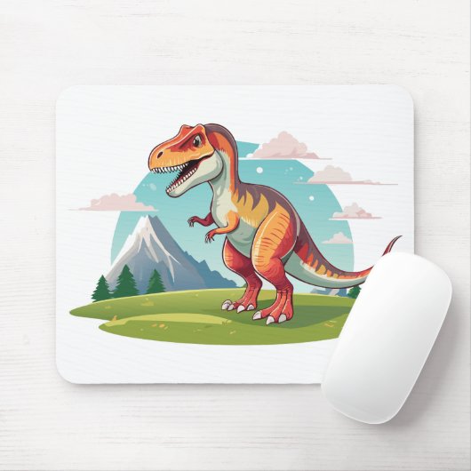 Schattigee dinosaurus T Rex met Mountain Mousepad Muismat (Met muis)