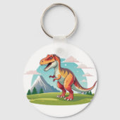 Schattigee dinosaurus T Rex met Mountain Sleutelhanger (Achterkant)