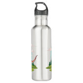 Schattigee  dinosaurus T Rex met Mountain Waterfles (Achterkant)