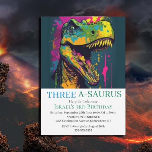 Schattigee Dinosaurus T-Rex thema Jura wereld Kaart