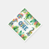 Schattigee Dinosaurus Thema 1e Verjaardags Jongen  Servet (Hoek)