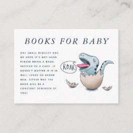 Schattigee Dinosaurus Thema Baby shower Boek Aanvr Informatiekaartje