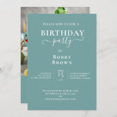 SCHATTIGEE DINOSAURUS THEMA VERJAARDAGSTAARTFEEST KAART (Voorkant / Achterkant)