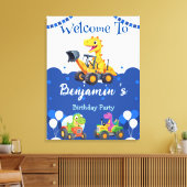 Schattigee dinosaurus tractor graven vrachtwagenba canvas afdruk (Insitu (Woonkamer))