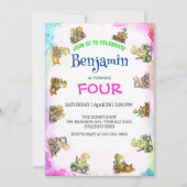 Schattigee dinosaurus tractor Rainbow B2S School V Kaart (Voorkant)