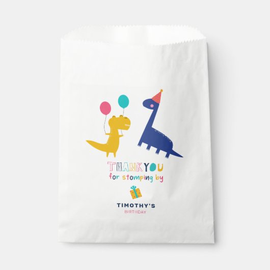 Schattigee Dinosaurus Verjaardag Bedankt voor Stom Bedankzakje (Voorkant)