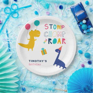 Schattigee Dinosaurus Verjaardag Bedankt voor Stom Papieren Bordje