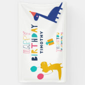 Schattigee Dinosaurus Verjaardag Bedankt voor Stom Spandoek (Verticaal)