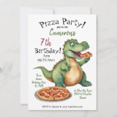 Schattigee Dinosaurus Verjaardag Pizza Party Kaart (Voorkant)