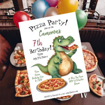 Schattigee Dinosaurus Verjaardag Pizza Party