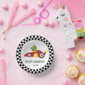 Schattigee Dinosaurus Verjaardag racing auto jonge Papieren Kommen (Feest)