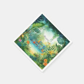 Schattigee Dinosaurus Verjaardag servetten (Hoek)