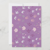 Schattigee Dinosaurus Verjaardag Uitnodiging Meisj (Achterkant)