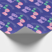 Schattigee Dinosaurus Verjaardagsfeest Kleurrijk Cadeaupapier (Hoek)