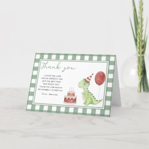 Schattigee Dinosaurus verjaardagsfeestje bedankt