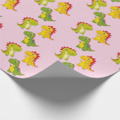 Schattigee Dinosaurus vlekkeloos patroon Cadeaupapier (Hoek)