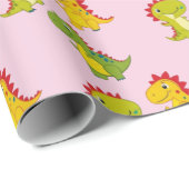 Schattigee Dinosaurus vlekkeloos patroon Cadeaupapier (Rol Hoek)