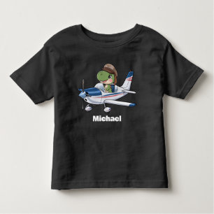 Schattigee Dinosaurus Vliegende Cessna Vliegtuig, Kinder Shirts