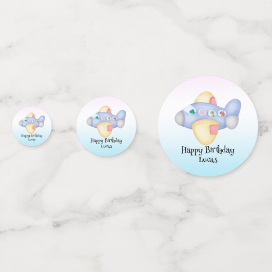 Schattigee dinosaurus vliegtuig Student kinderen V Confetti (Voorkanten)