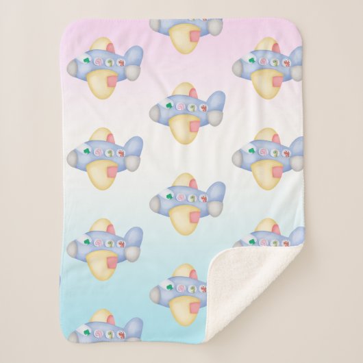 Schattigee dinosaurus vliegtuig Student kinderen V Sherpa Deken (Voorkant)