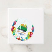 Schattigee Dinosaurus vuilniswagen ballon verjaard Bedankjes Labels (In situ)