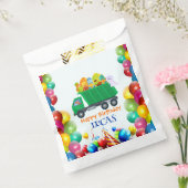 Schattigee Dinosaurus vuilniswagen ballon verjaard Bedankzakje (Gezegeld)