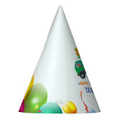 Schattigee Dinosaurus vuilniswagen ballon verjaard Feesthoedjes (Links)