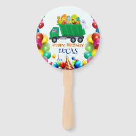 Schattigee Dinosaurus vuilniswagen ballon verjaard Handwaaier