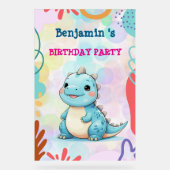 Schattigee dinosaurus wilde jongen Happy verjaarda Acryl Bord (Voorkant)