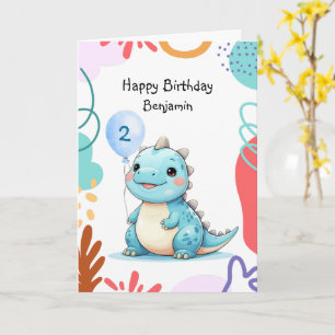 Schattigee dinosaurus wilde jongen Happy verjaarda Kaart