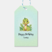 Schattigee dinosaurus wilde oerwoud dierentuin Ver Cadeaulabel (Voorkant)