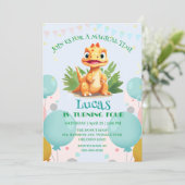 Schattigee dinosaurus wilde oerwoud dierentuin Ver Kaart (Staand voorkant)