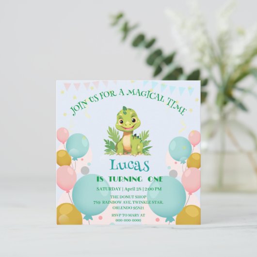 Schattigee dinosaurus wilde oerwoud dierentuin Ver Kaart (Staand voorkant)