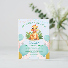 Schattigee dinosaurus wilde oerwoud dierentuin Ver Uitnodiging Briefkaart