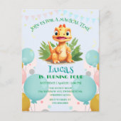 Schattigee dinosaurus wilde oerwoud dierentuin Ver Uitnodiging Briefkaart (Voorkant)