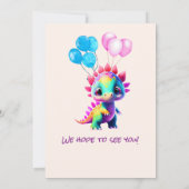 Schattigee Dinosaurus Wordt Een Blast 1e Verjaarda Kaart (Achterkant)