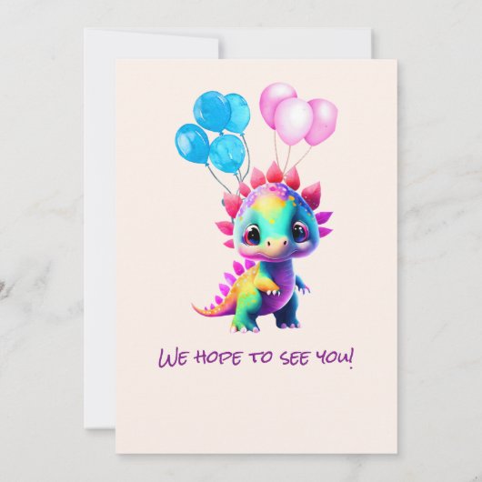 Schattigee Dinosaurus Wordt Een Blast 1e Verjaarda Kaart (Achterkant)