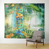 Schattigee dinosaurusachtergrond wandkleed (In Situ (horizontaal))