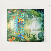 Schattigee dinosaurusachtergrond wandkleed (Voorkant (horizontaal))