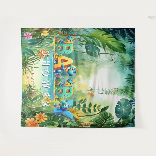 Schattigee dinosaurusachtergrond wandkleed (Voorkant (horizontaal))