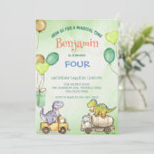 Schattigee dinosauruscementtruck Rainbow School Ve Kaart (Staand voorkant)