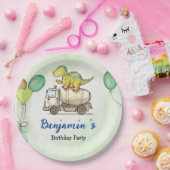 Schattigee dinosauruscementtruck Rainbow School Ve Papieren Bordje (Feest)